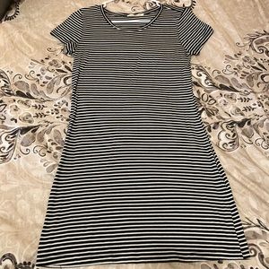 Striped black and white dress